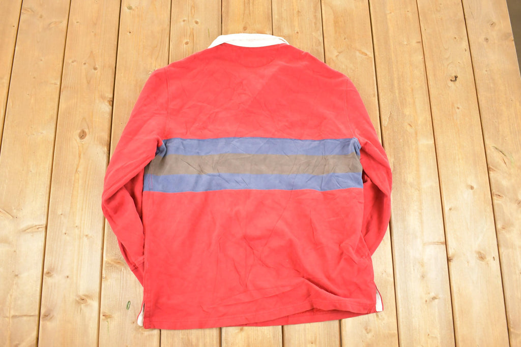 Vintage 1990s Polo By Ralph Lauren Striped Quarter Button Up Shirt Mens M