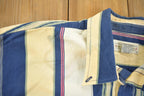 Vintage 1990s Natural Issue Thick Striped Long Sleeve Button Up Shirt
