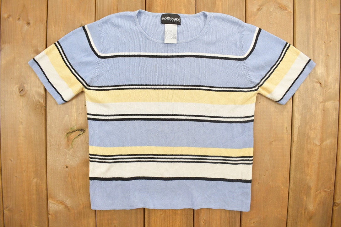 Vintage 1990s Sag Harbor Short Sleeve Knit Sweater