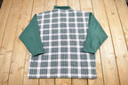 Vintage 1990s Paris Sport Club Plaid Rugby Sweatshirt