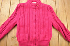 Vintage 1980s Chill Chasers 3D Pink Cable Knit Sweater