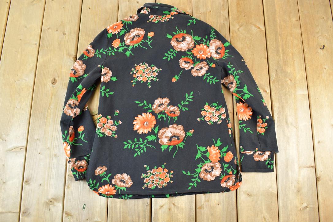 Vintage 1960s Floral AOP Button Up Shirt