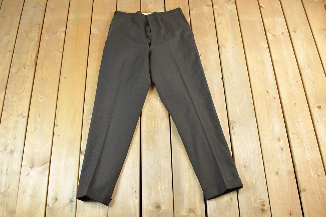 Vintage 1980's Wool Plaid Dress Pants Size 30 x 32