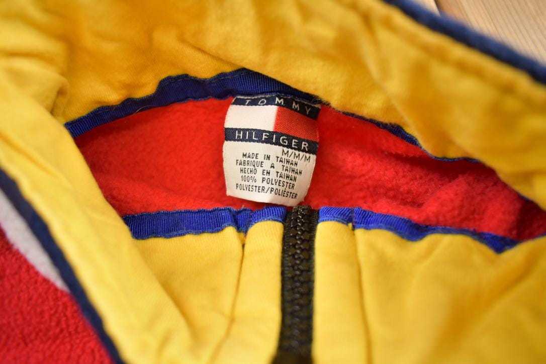 Vintage 1990s Tommy Hilfiger Fleece Zip Up Sweater