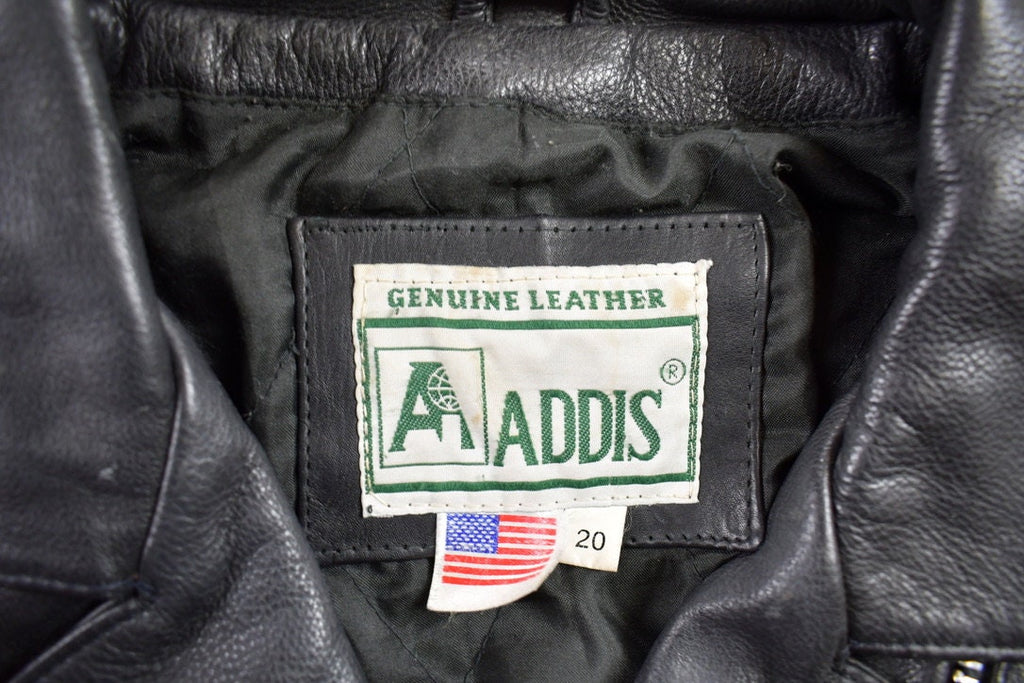 Vintage 1980s Addis Genuine Leather Biker Jacket