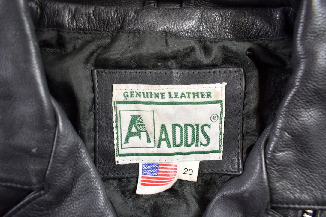Vintage 1980s Addis Genuine Leather Biker Jacket