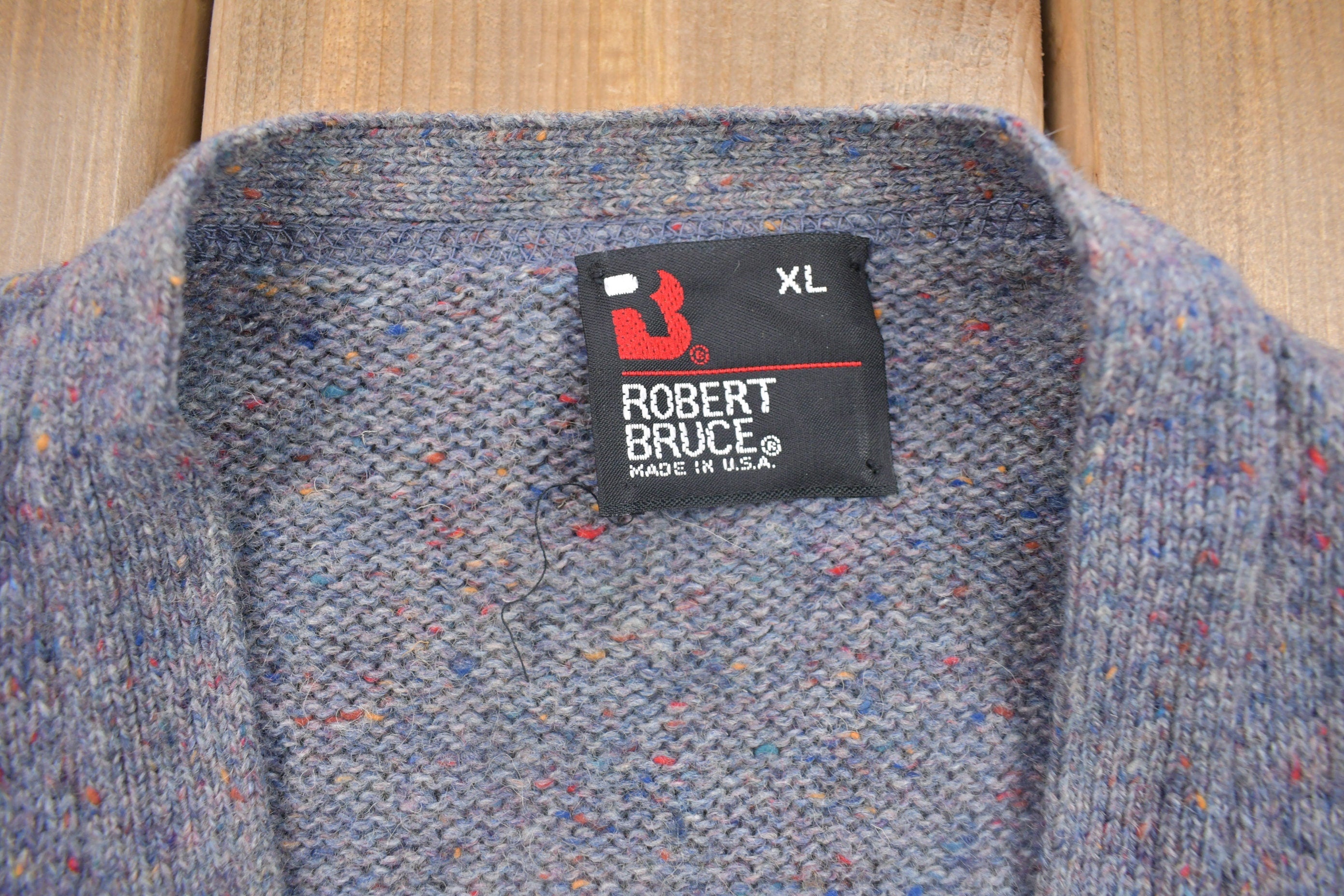 Vintage 1990s Robert Bruce Knitted Button Up Sweater Vest