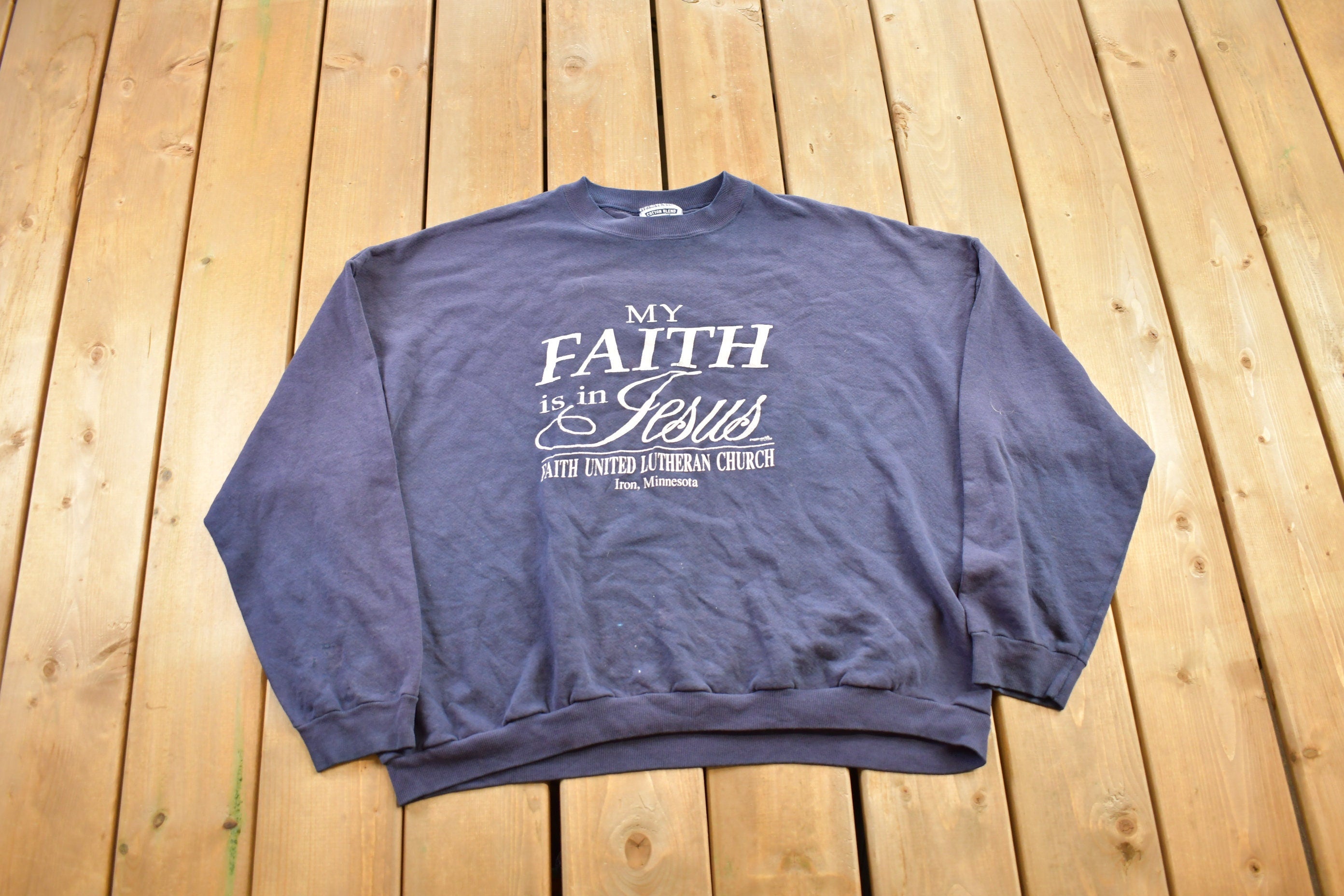 Vintage 1990s Religious Themed Jesus Crewneck Sweatshirt