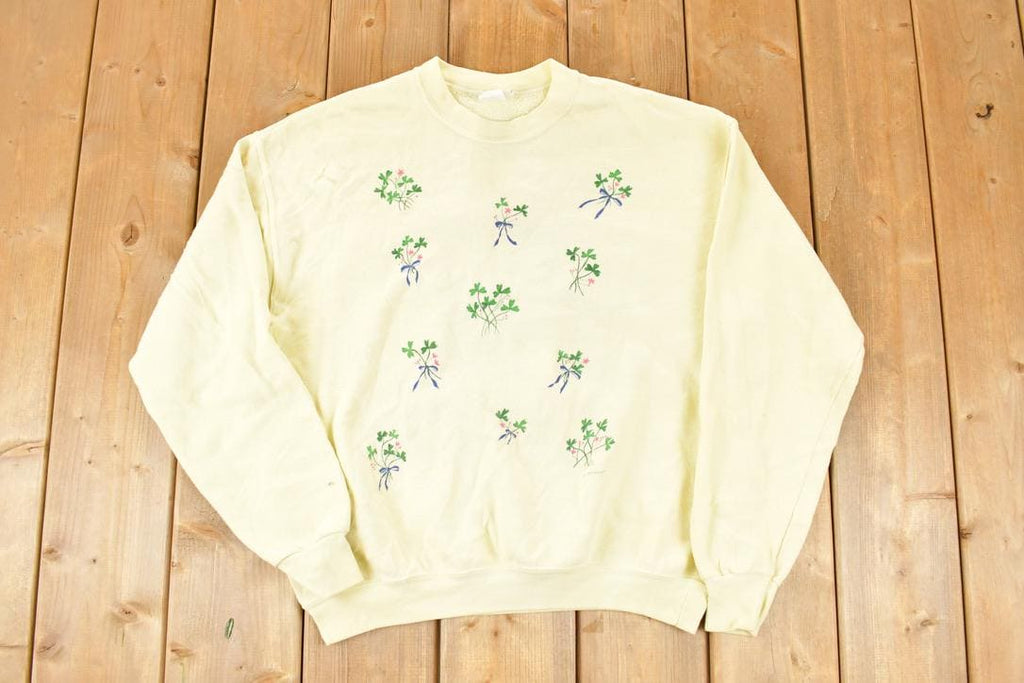 Vintage 1990s Multi Flower Cute Crewneck Sweatshirt Men's M