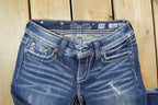 Vintage Y2K Miss Me Skinny Bedazzled Low Rise Jeans Size 26x31