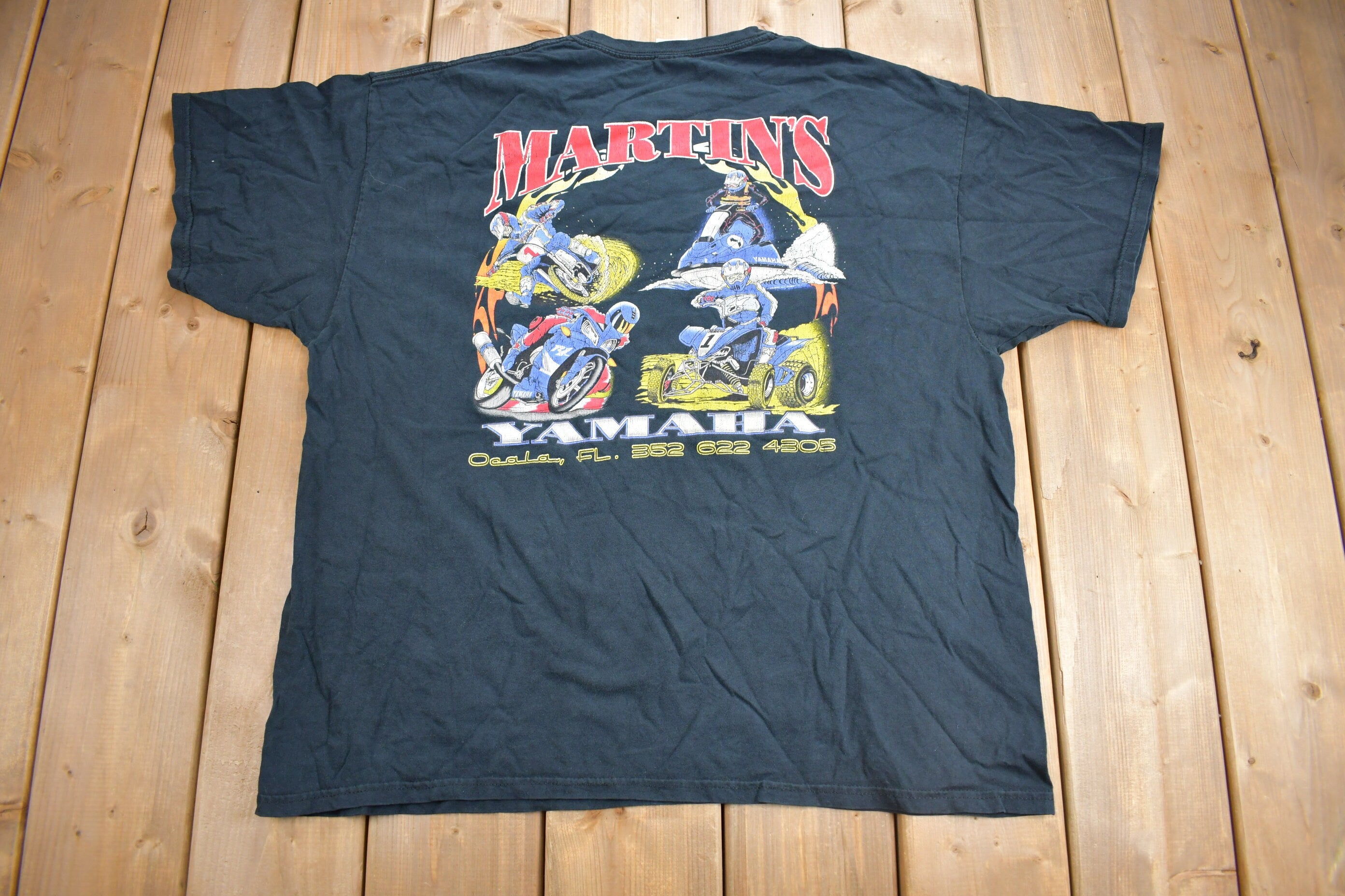 Vintage 1990s Martins' Yamaha Ocala Florida Graphic T Shirt