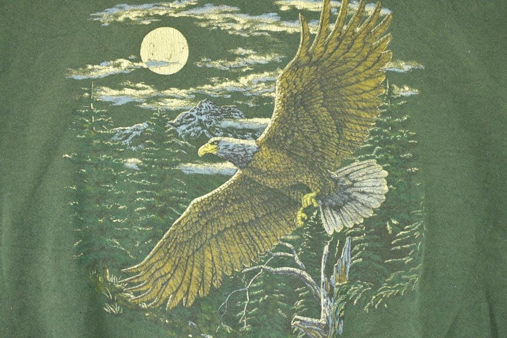 Vintage 1990s American Eagle Wilderness Graphic Print Crewneck Sweatshirt Men's L