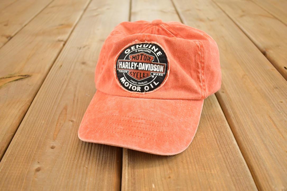 Vintage 1990s Harley Davidson Motorcycles Snapback Dad Hat  90's Embroidered Motorcycle Cap