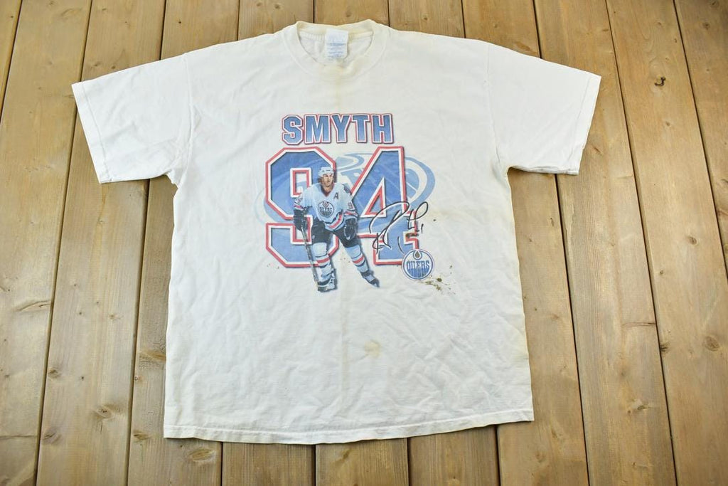 Vintage 1990s Edmonton Oilers Ryan Smith 94 NHL Graphic T-Shirt