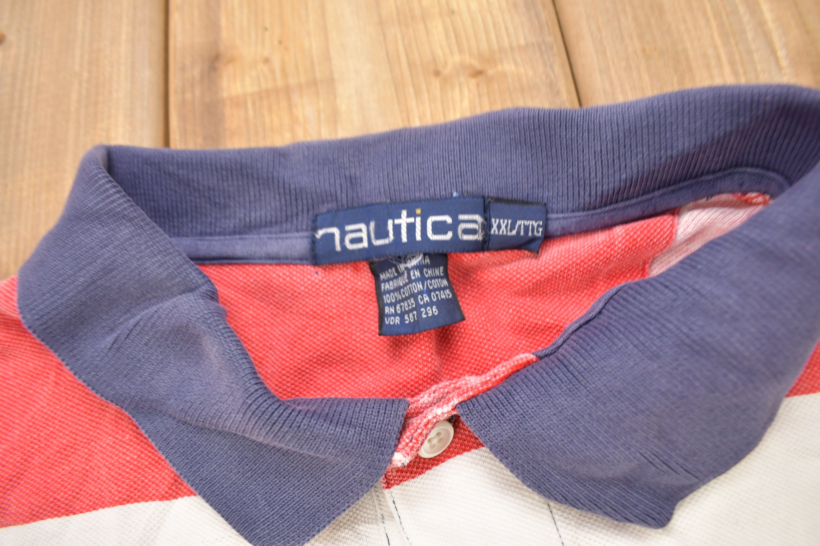 Vintage 1990s Nautica Olympic Games Color Block Polo Shirt / All Over Print / Streetwear / Vintage Nautica / Golf Shirt / Vintage Nautica