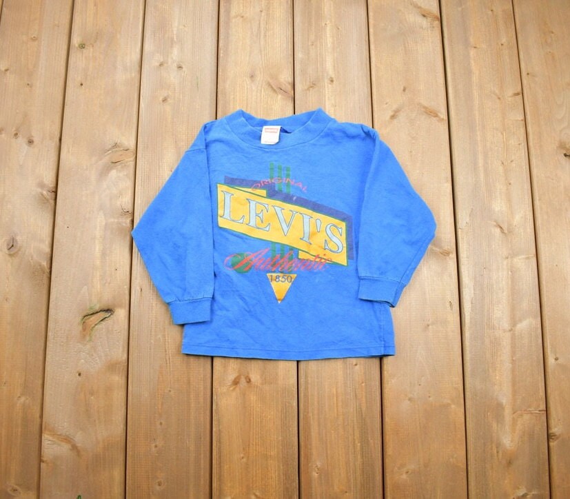 Vintage 1990's Levi's Authentic Graphic T Shirt / Vintage T Shirt / Streetwear / Graphic Tee / Kids Shirt / Made In USA