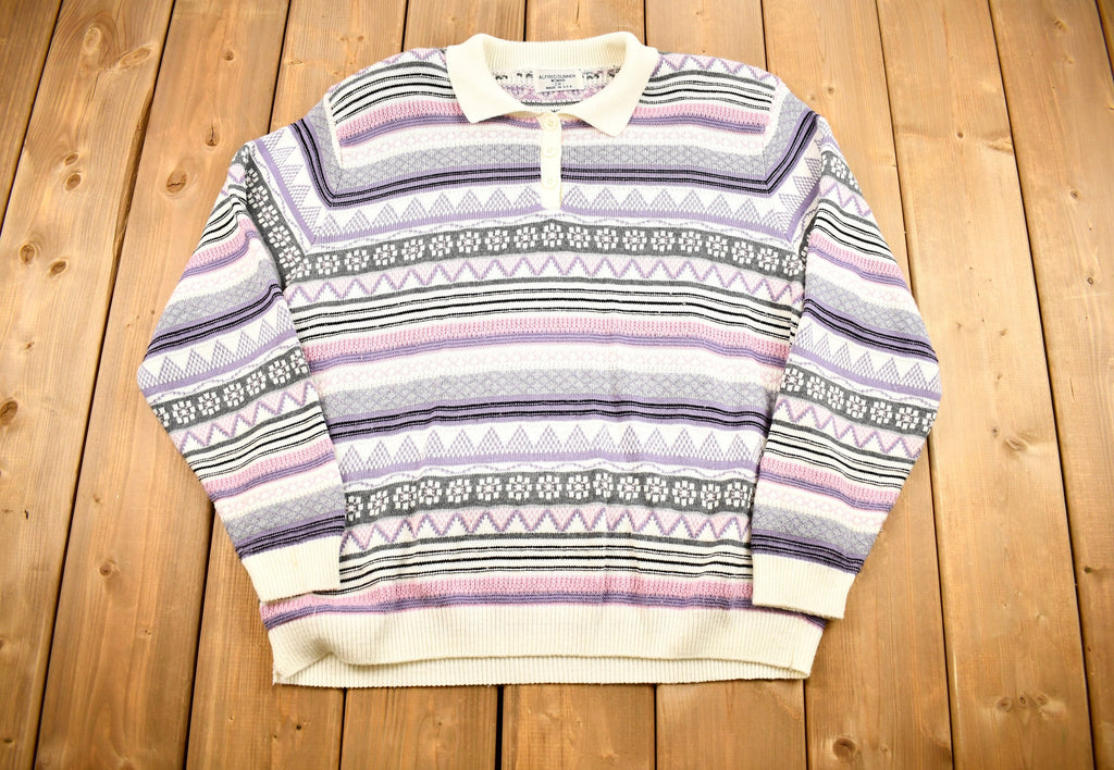 Vintage 1990s Alfred Dunner Womans Collared Knit Sweater