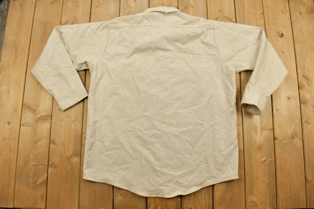 Vintage 1990s Beige Winter Run Button Up Shirt