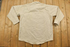 Vintage 1990s Beige Winter Run Button Up Shirt