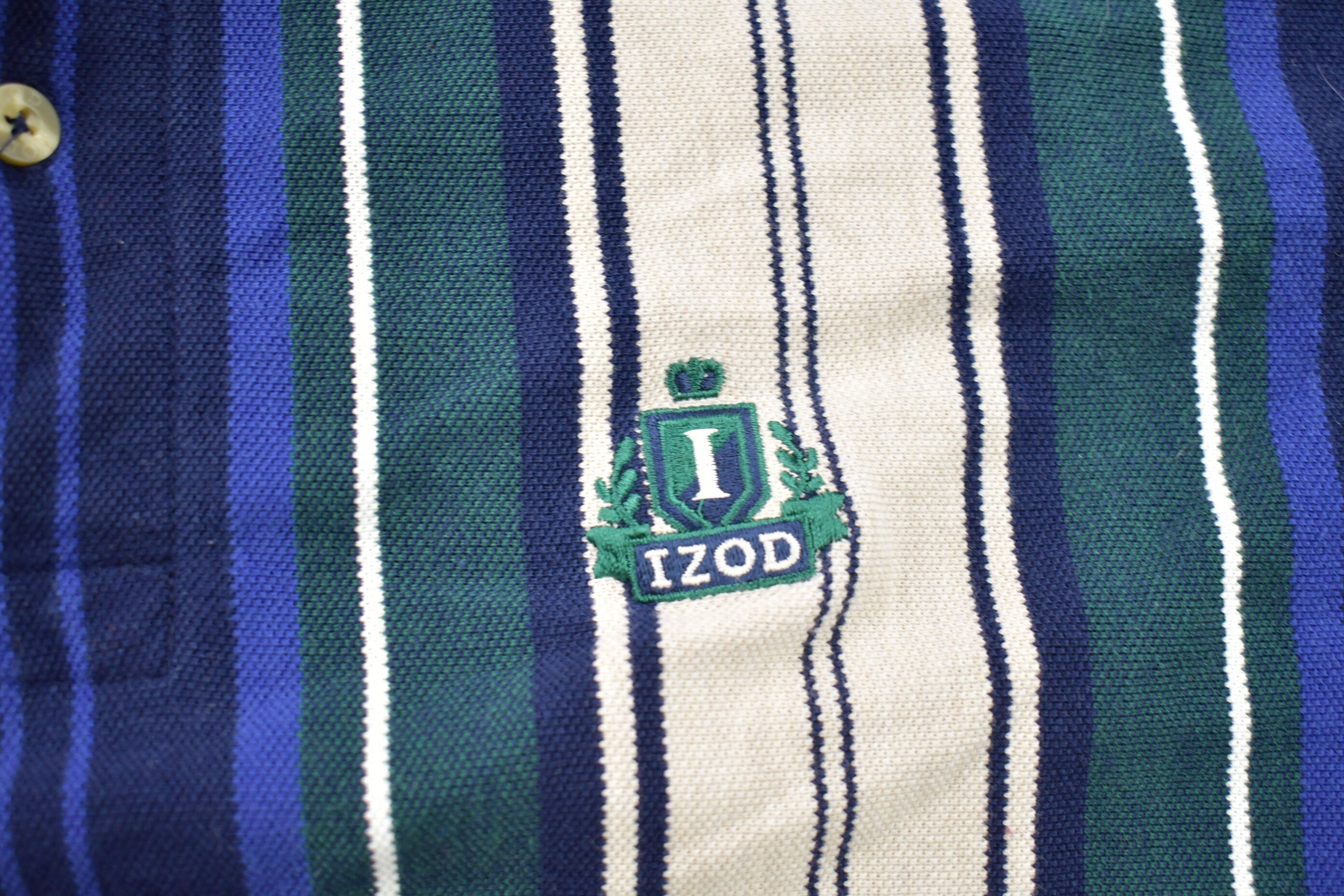 Vintage 1990s Vertical Striped Quarter Button Up Rugby Shirt