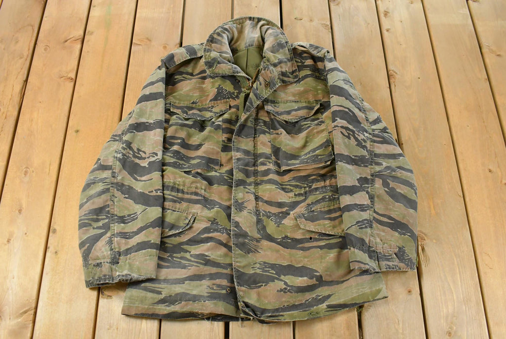 Vintage 1980s Tiger Camo Military Jacket Men's Small