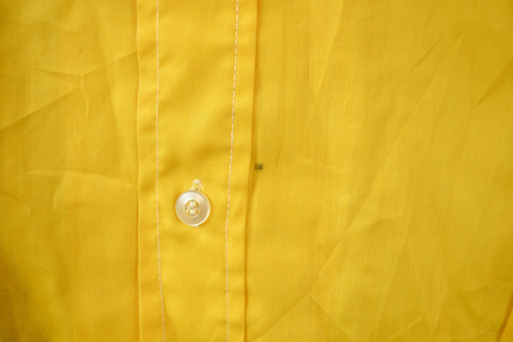 Vintage 1960s Blank Yellow Tapered N' Tails Button Up Shirt  Spear Collar Shirt  1960s Button Up  Vintage Flannel  Basic Button Up