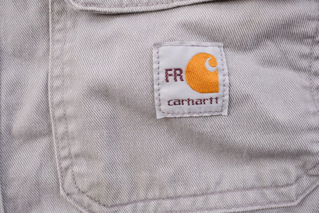 Vintage 1990s Flame Resistant Carhartt Blank Button Up Shirt