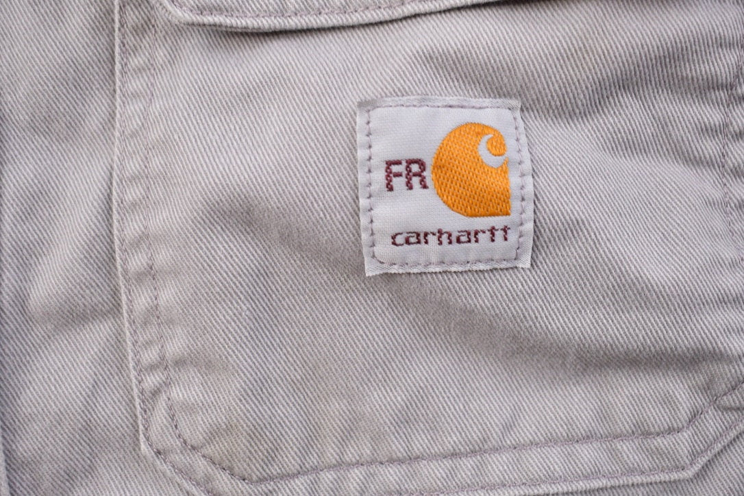 Vintage 1990s Flame Resistant Carhartt Blank Button Up Shirt