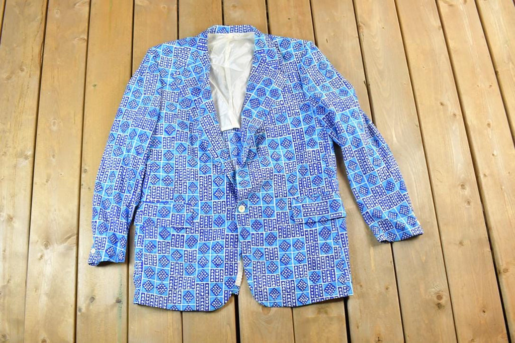 Vintage 1990s Light Abstract Print Dinner Jacket