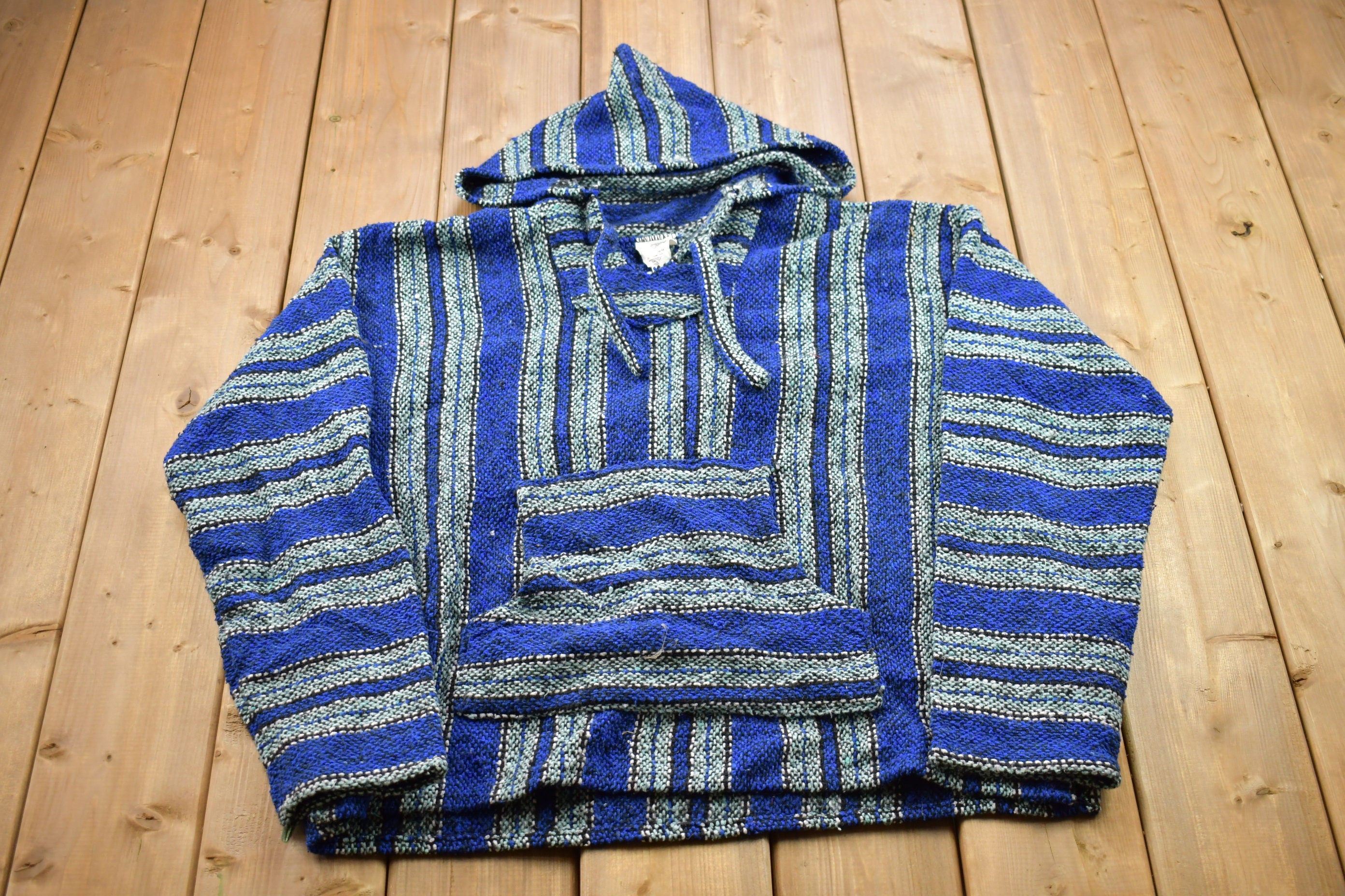 Vintage 1990s Knitted Baja Hooded Sweater