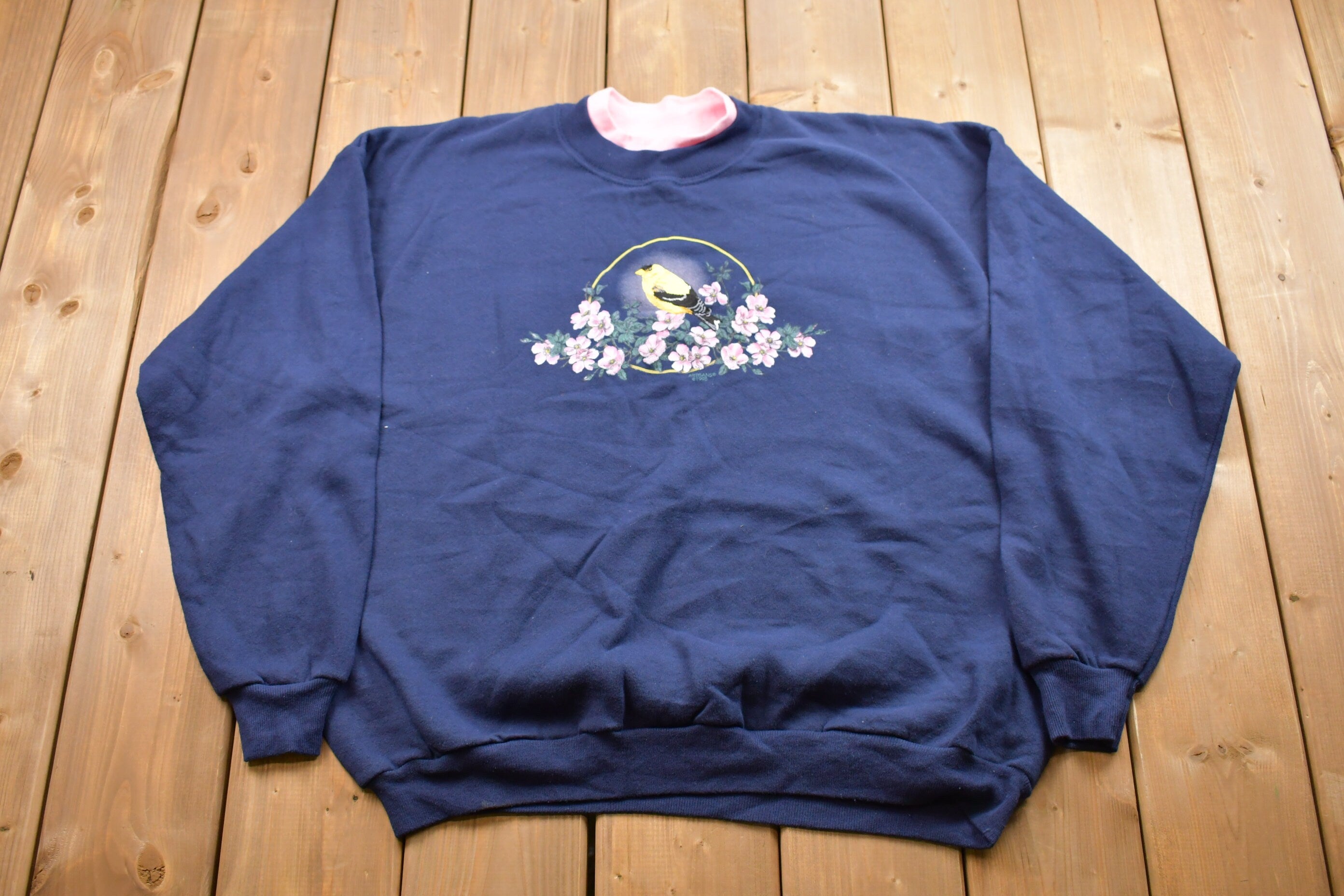 Vintage 1995 Floral Bird Crewneck