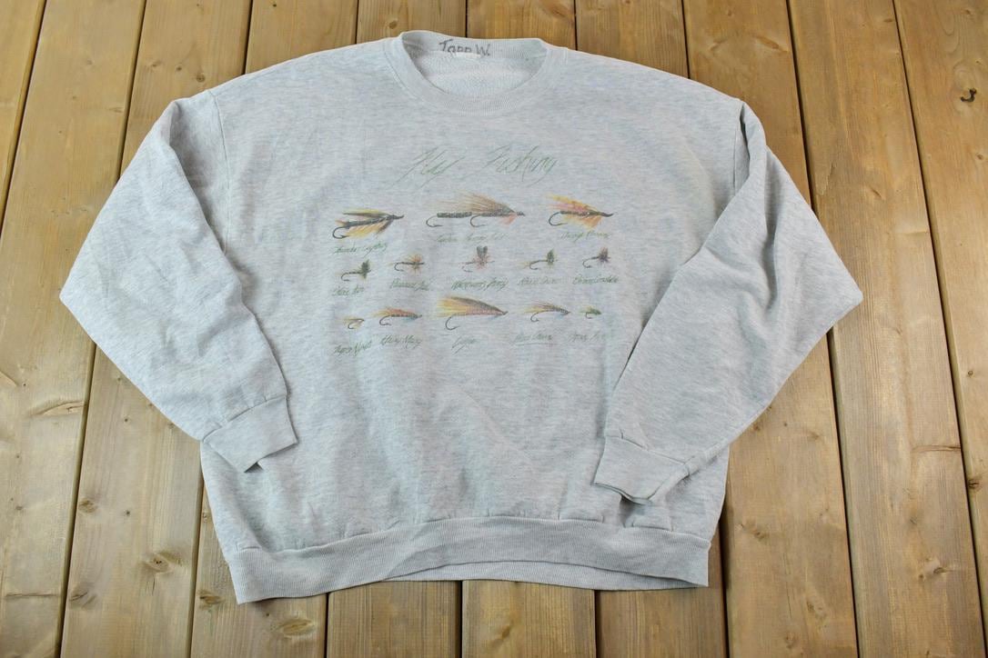 Vintage 1990s Fly Fishing Lewer Outdoorsman Crewneck Sweatshirt