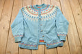 Vintage 1980s Nordic All Over Print Knitted Cardigan Sweater