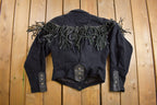 Vintage 1980s G4000 Wool And Leather Johnathan Stevens Western Fringe Jacket