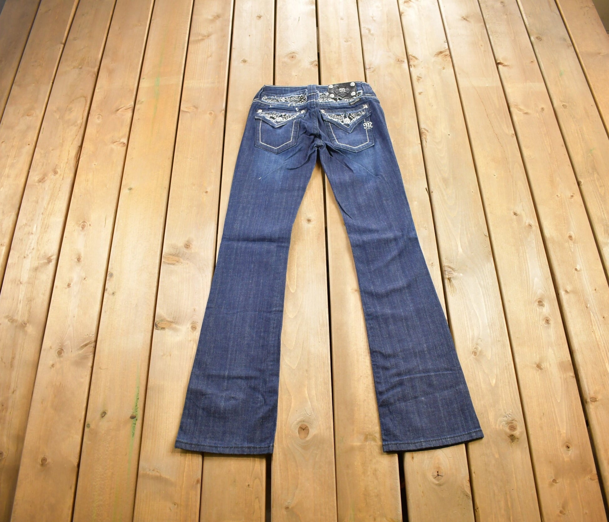 Vintage Y2K Miss Me Bedazzled Low Rise Jeans Size 26x33