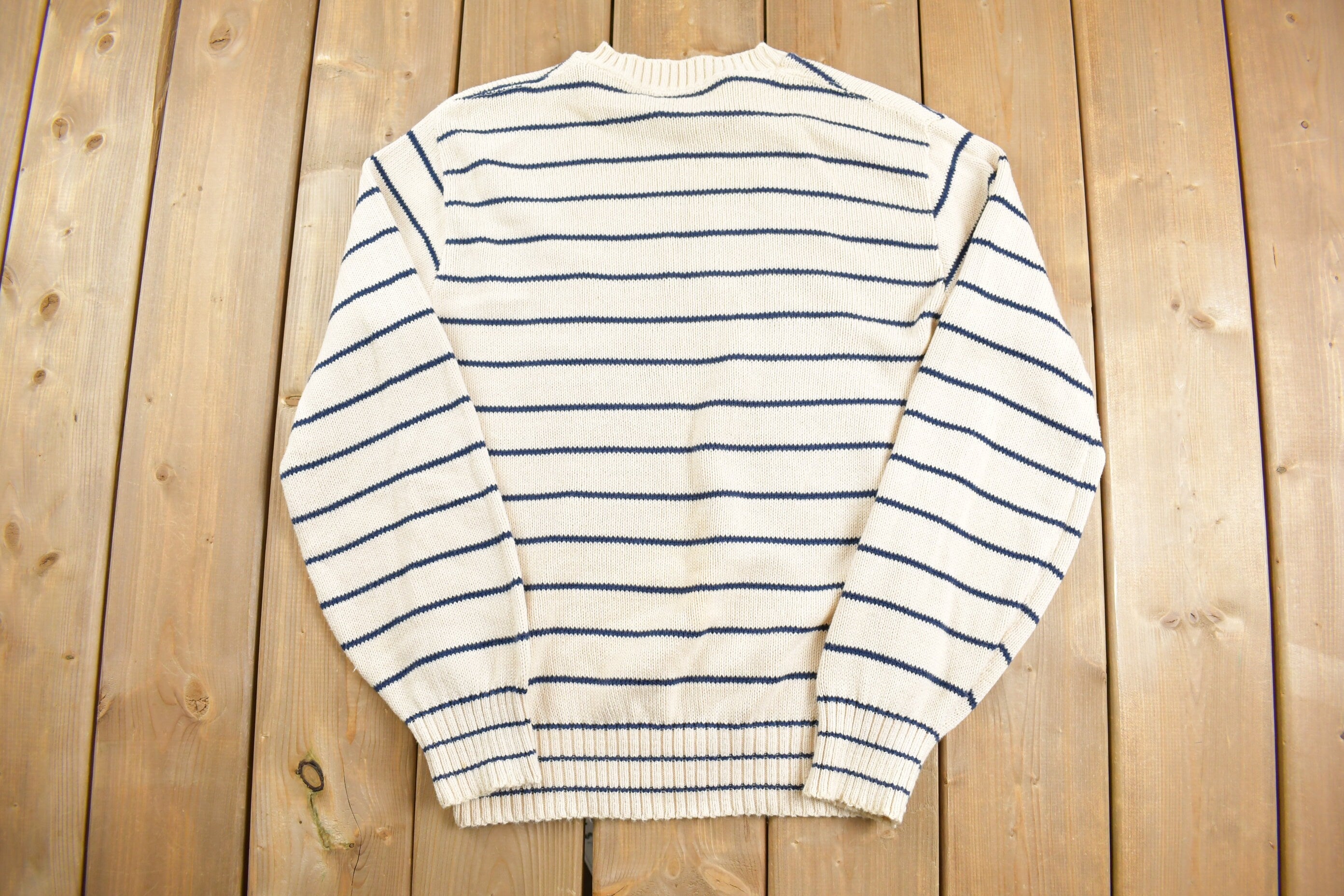 Vintage 1980s Robert Bruce Striped Knit Crewneck Sweater