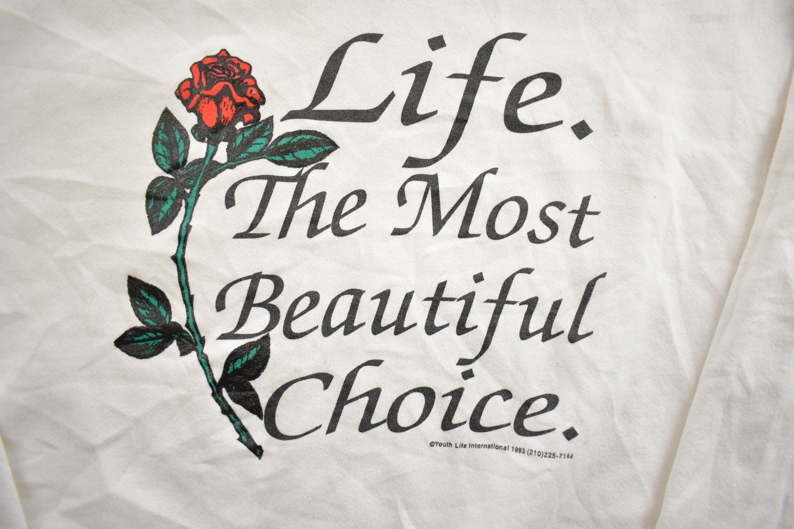 Vintage 1993 Life The Most Beautiful Choice Cute Crewneck Sweater Made In USA