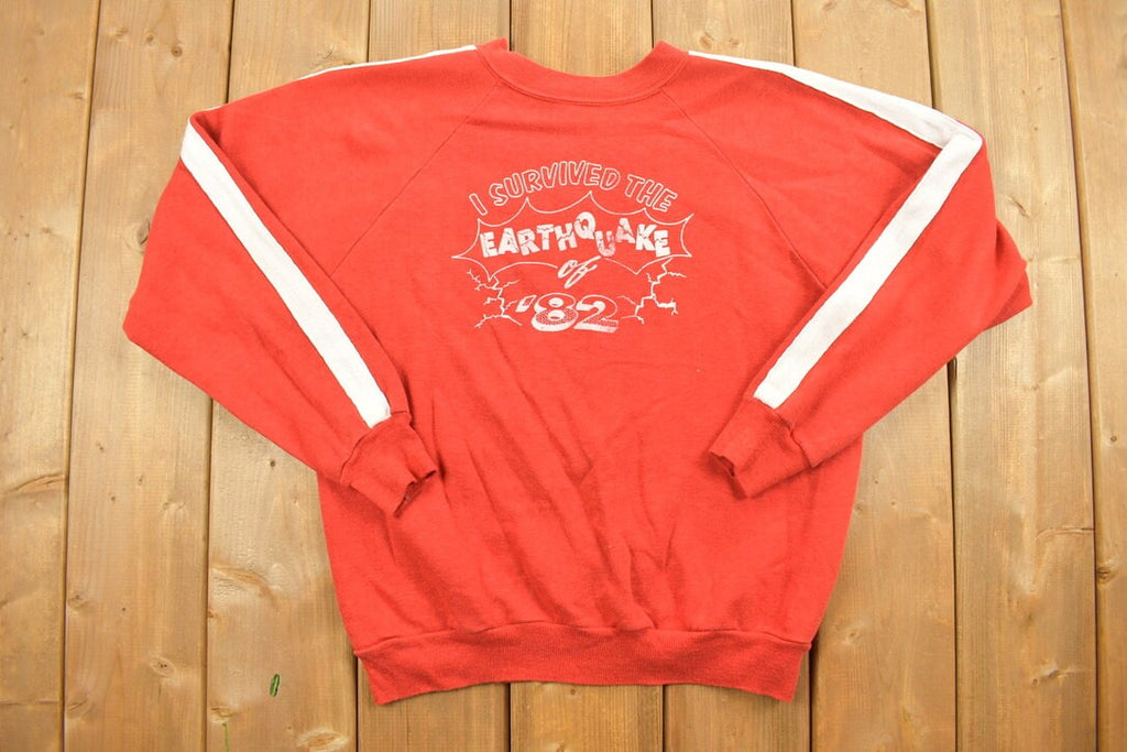 Vintage 1980s I Survived The Earthquake of '82 Graphic Sweatshirt