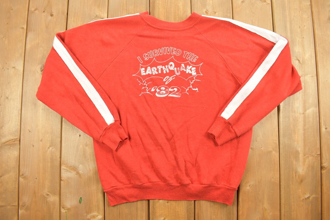 Vintage 1980s I Survived The Earthquake of '82 Graphic Sweatshirt