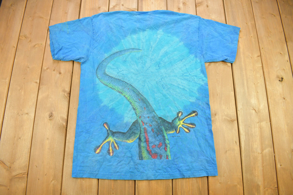 Vintage 1997 Leopard Gecko Theme Tie Dye Graphic T-Shirt