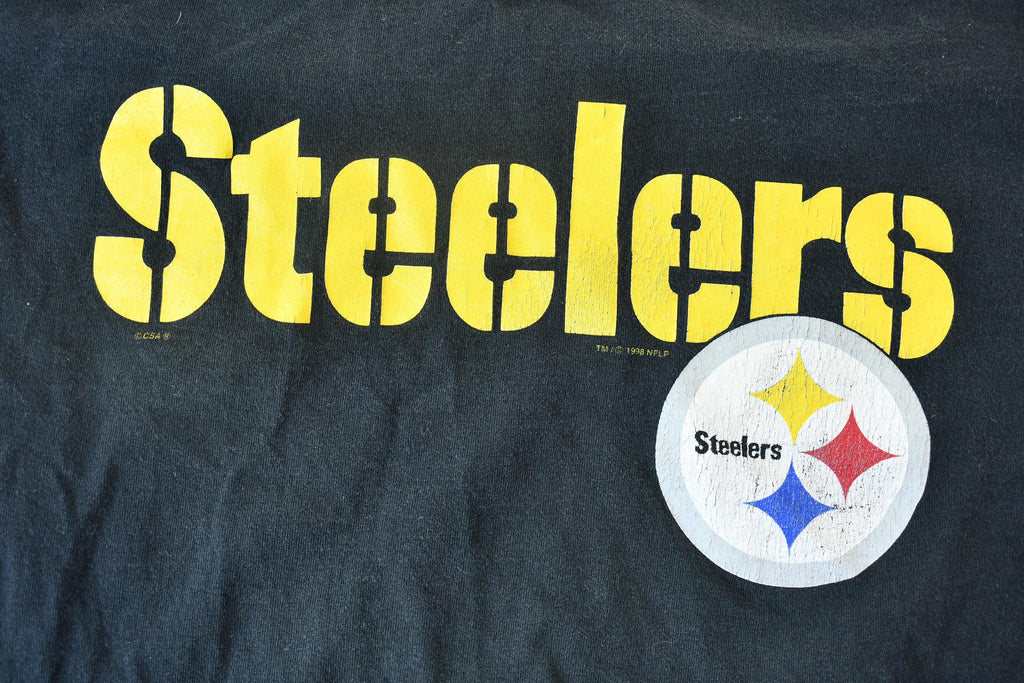 Vintage 1998 Pittsburgh Steelers NFL Football Long Sleeve Graphic Logo T-Shirt