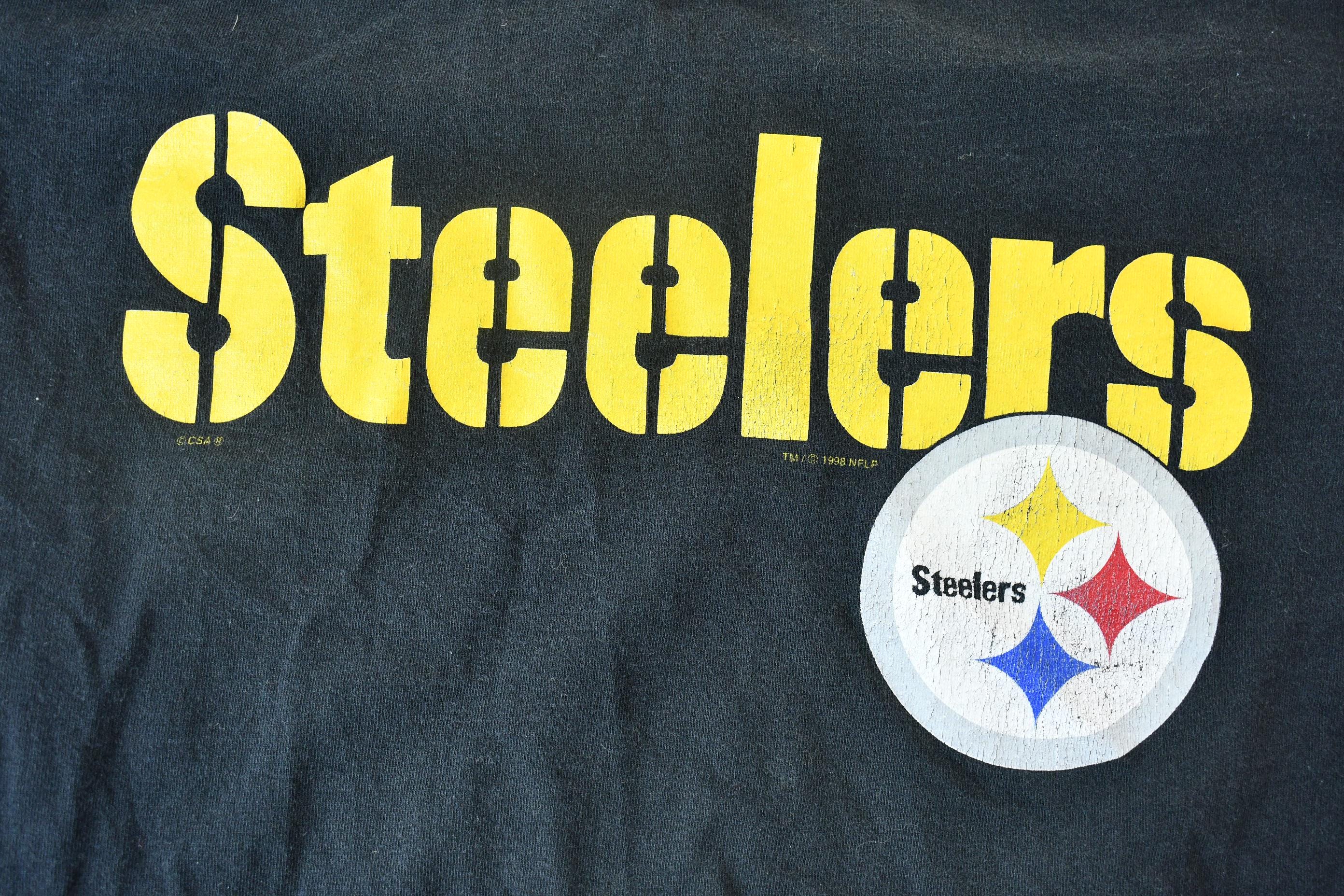 Vintage 1998 Pittsburgh Steelers NFL Football Long Sleeve Graphic Logo T-Shirt