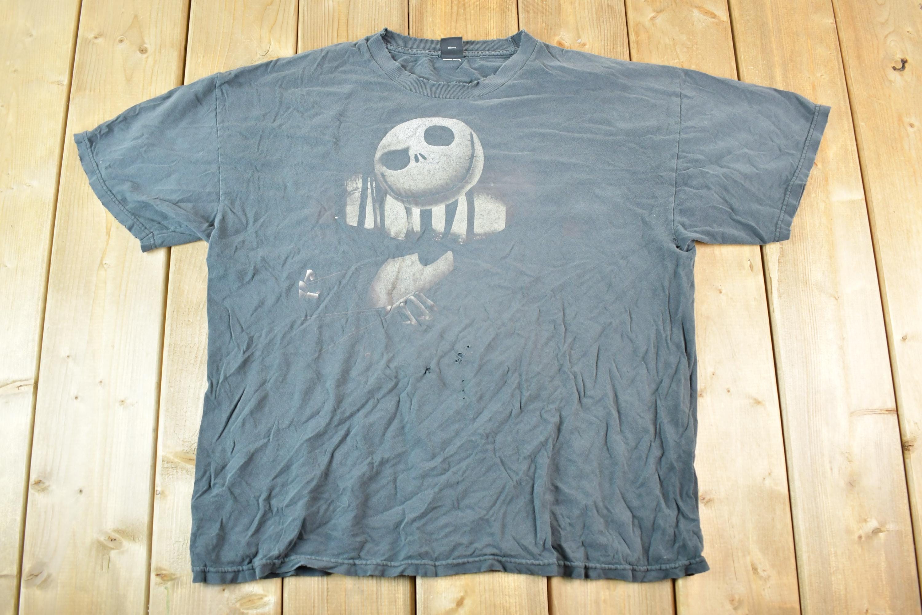 Vintage 1990s Jack Skellington Nightmare Before Christmas Disney Cartoon Promo T-Shirt Mens L