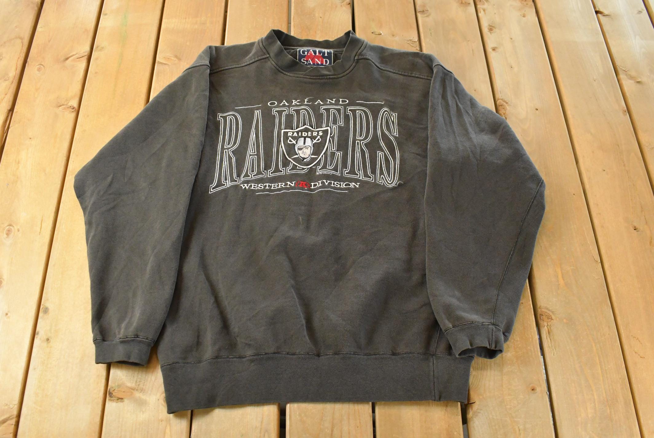 Vintage 1990s Oakland Raiders NFL Galt Sand Crewneck Sweatshirt Men's Large