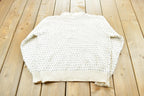 Vintage 1990s Northern Isles Hand Embroidered 3D Knit Abstract Pattern Crewneck Sweater Mens M / Made in USA / Preppy Knits