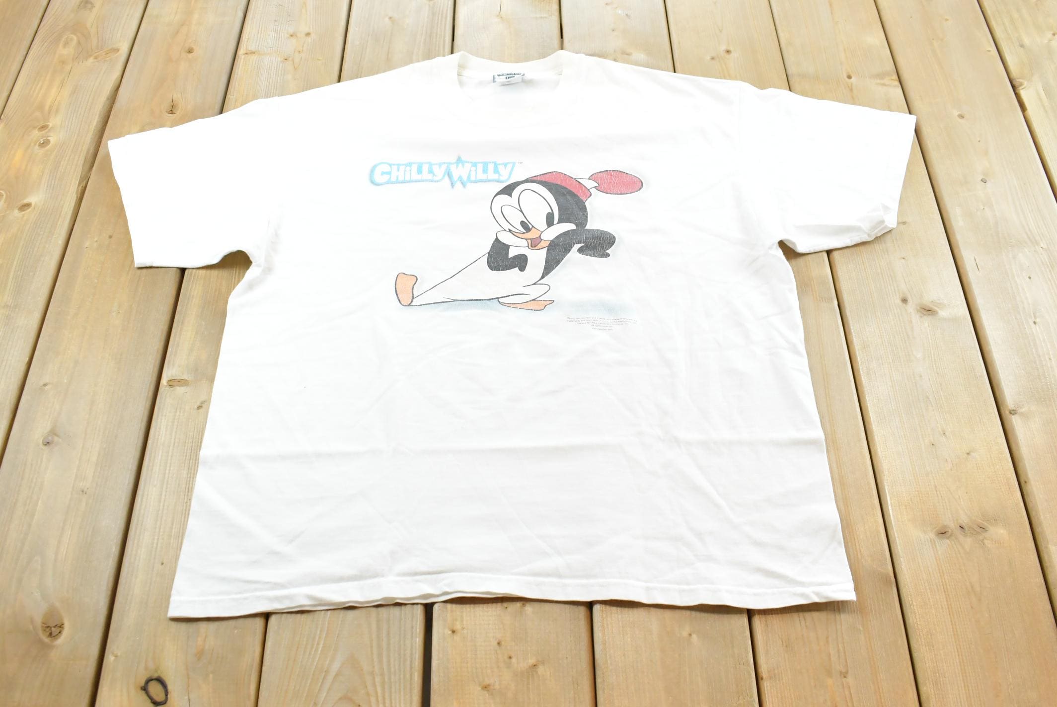 Vintage 1990s Chilly Willy Graphic T Shirt Mens XL / Penguin Graphic / 90s TV Cartoon Movie Promo / Universal Studios Tee
