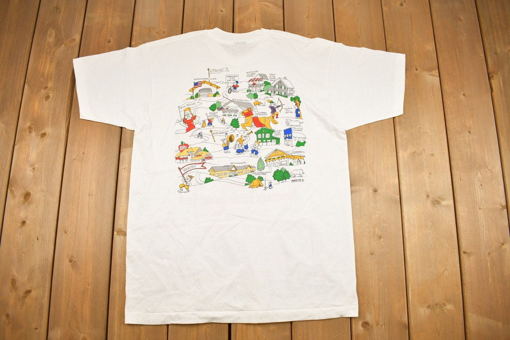 Vintage 1990s Americas Little Switzerland Caricature Souvenir T Shirt