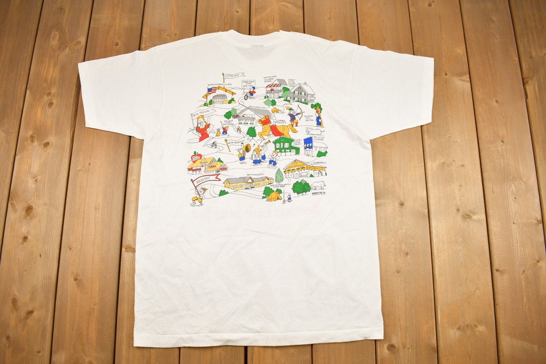 Vintage 1990s Americas Little Switzerland Caricature Souvenir T Shirt