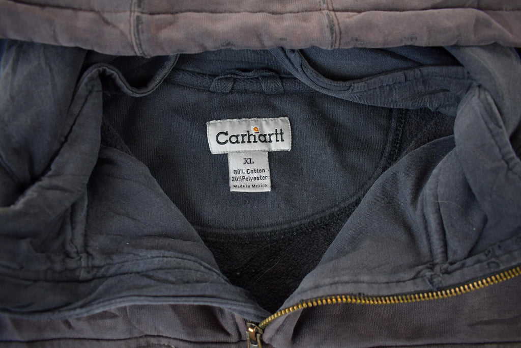 Vintage 1990s Distressed Carhartt Quarter Zip Up Hoodie