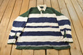 Vintage 1990s Nautica Striped Rugby Long Sleeve Polo Shirt Men's XL / Sailing Nautical / Athleisure / Streetwear / Preppy / Streetstyle